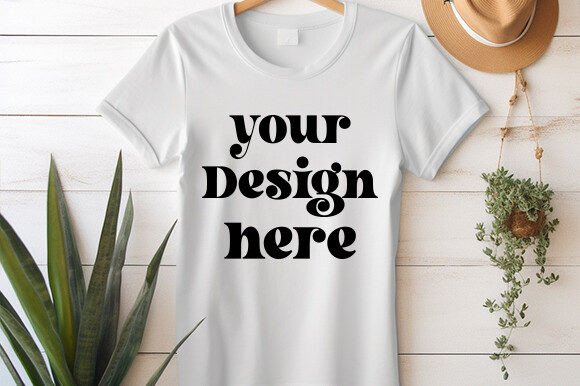 Bella Canvas 3001 Hanging Mockup Vol 14 Graphics for T-Shirts