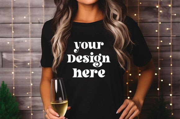 Bella Canvas 3001 Mockup Black: Graphics for T-Shirts
