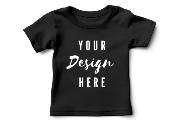 Black Toddler Tshirt Mockup: Graphics for T-Shirts