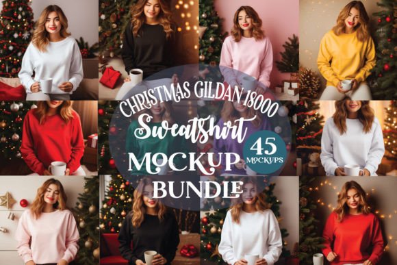 Christmas 18000 Sweatshirt Mockup Bundle: Graphics for Hoodies Sweatshirts