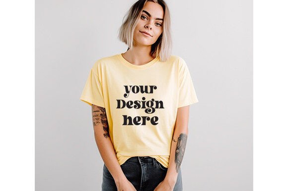 Comfort Colors 1717 Butter Shirt Mockup Graphics
