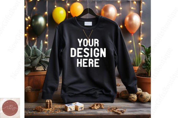 Happy New Year Sweater Gildan Mockup 25 Graphics for Hoodies Sweatshirts