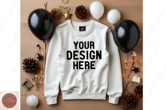 Happy New Year Sweater Mockup for Hoodies & Graphics
