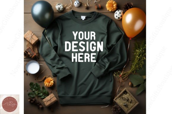 Happy New Year Sweater Mockup: Graphics for Hoodies Sweatshirts