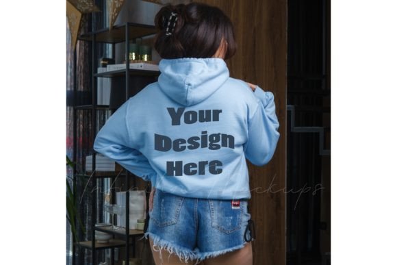 Light Blue Gildan Hoodie Mockup: Graphics for Sweatshirts