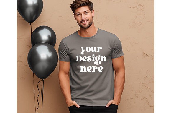 New Year's Male Grey Mockup for Graphics & T-Shirts