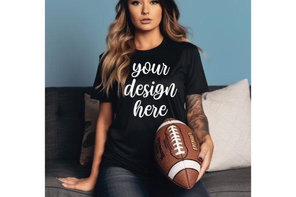 Reviewing Football White T-shirt Mockup 16 for Embroidery