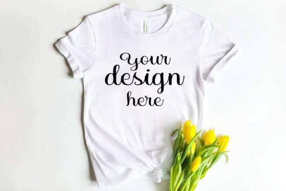 White Thirt Spring Mockup: T-Shirts & Graphics