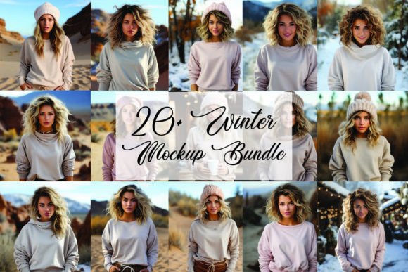 Winter Mockup Bundle: Graphics for Hoodies Sweatshirts